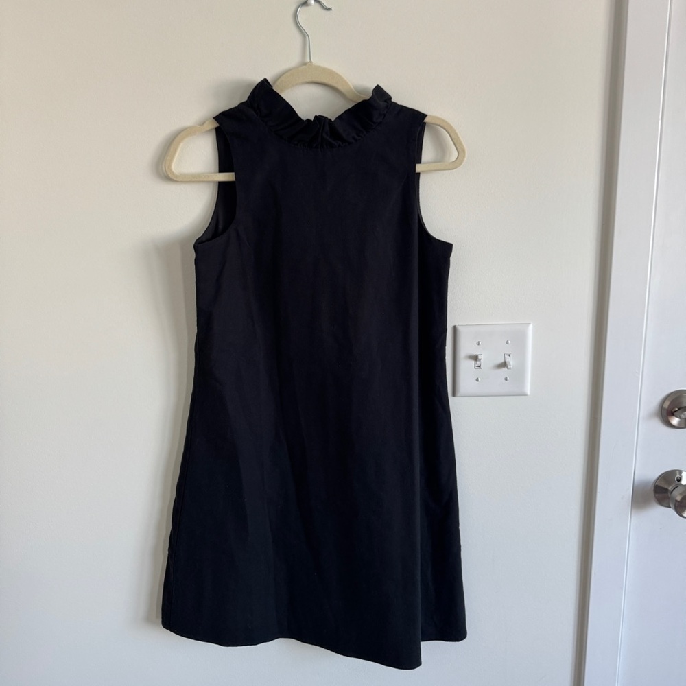 Vineyard Vines Ruffle Neck Black Dress